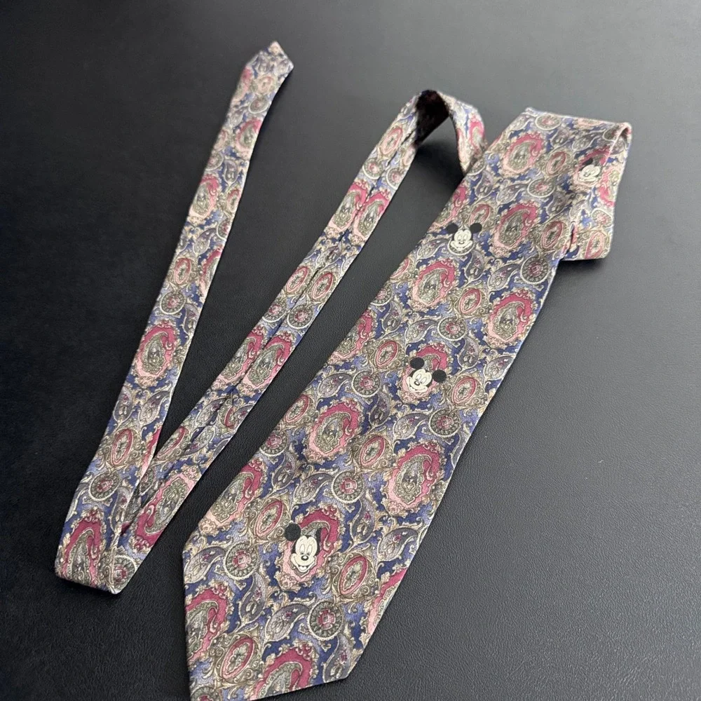 Disney Originals Necktie Mens OS Paisley Mickey‎ Mouse Silk Vintage